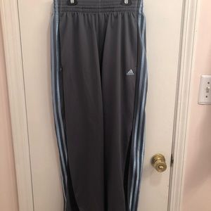 Adidas Track Pants Grey with Light Blue Stripes
